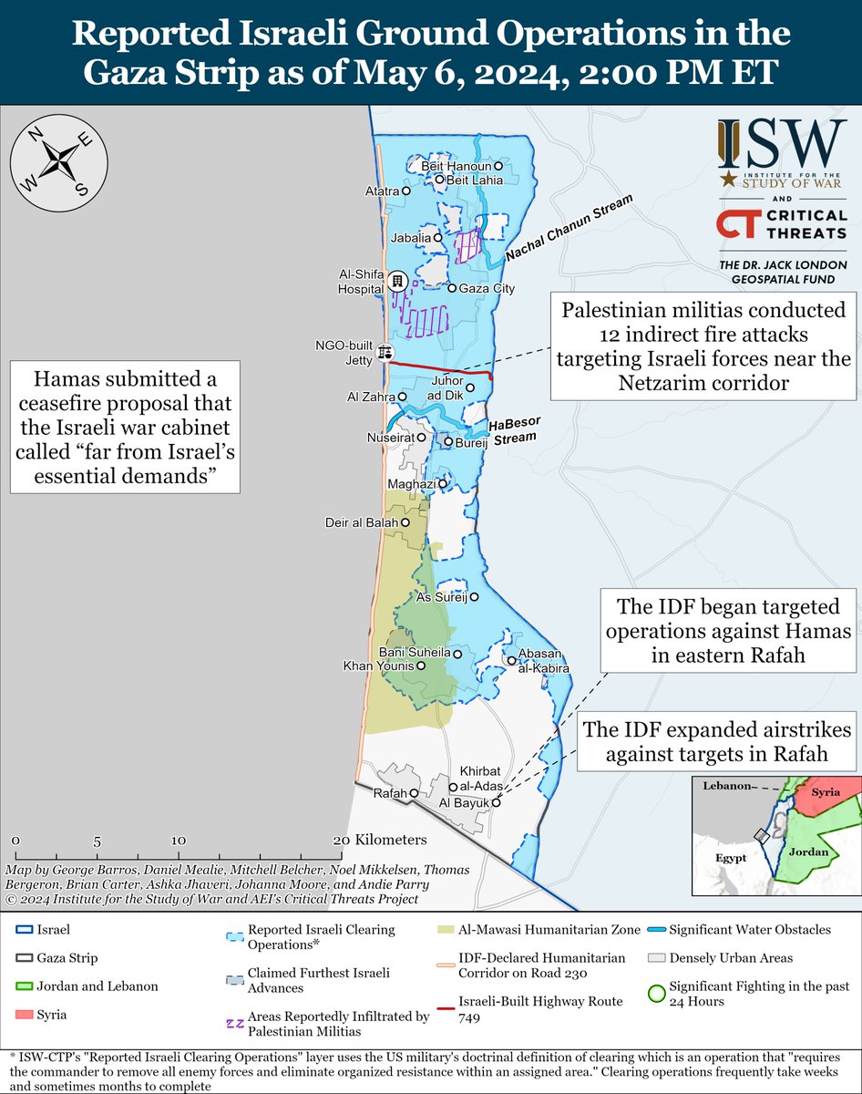 NEW | The IDF began conducting targeted airstrikes against Palestinian militias in eastern Rafah on May 6. Israeli officials suggested on that a clearing operation into eastern Rafah is imminent.