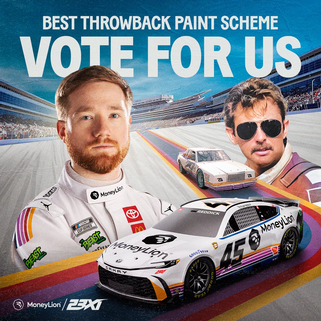 Vote now to drive #MoneyLion, @23XIRacing & @TylerReddick to victory with our Tim Richmond throwback paint scheme tribute ❤️ mlion.info/3y6ilp1