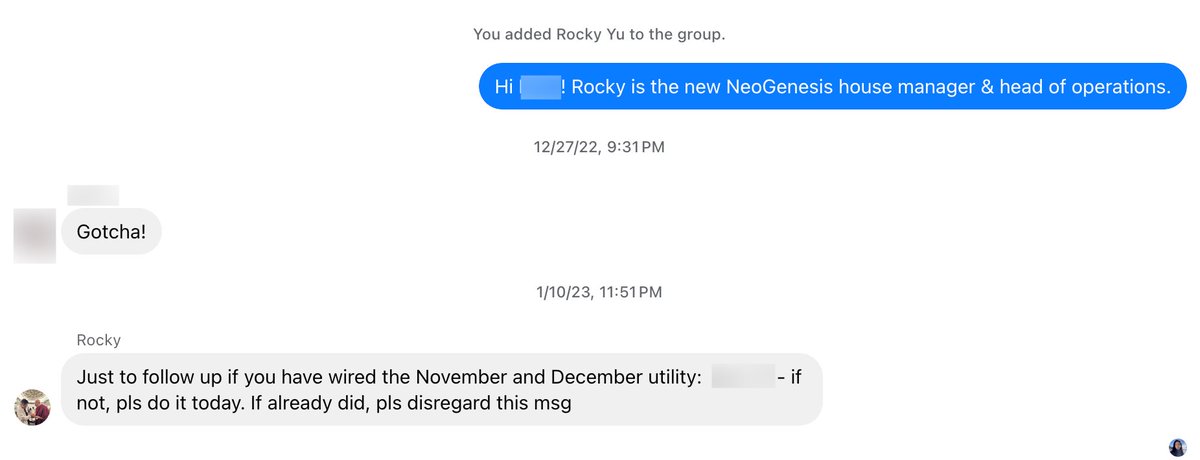 Jeremy's to-do list showing Rocky Yu as new House Manager