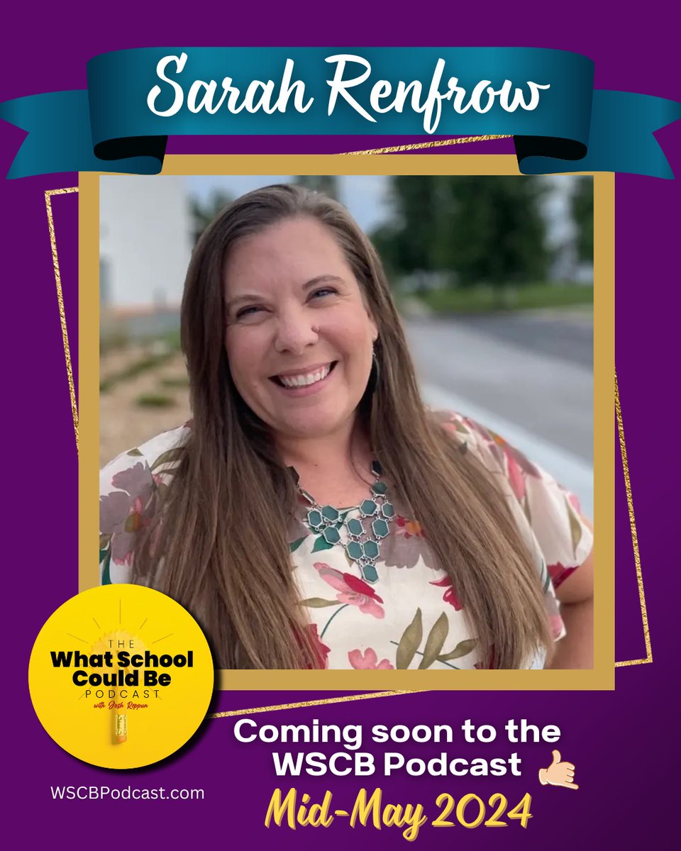 Coming soon to the What @SchoolCouldBe Podcast, Sarah Renfrow, a champion of real-world learning in the greater Kansas City area. Mahalo to @tvanderark, who introduced me to Bill Nicely at the @KauffmanFDN, who lined up Sarah. #Teachers #Students