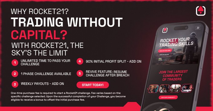 Rocket21funding's tweet image. Dive into Rocket21&apos;s virtual trading competitions! Learn and compete without any financial risk. Sign up now and unlock endless possibilities! 🌟📈 #TradeSmart #NoRisk #Rocket21