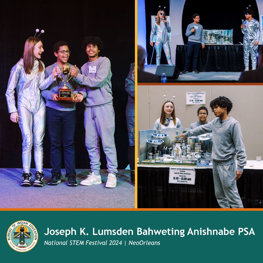 🎉 JKL Bahweting Anishinabe, Future City Students, recently attended STEM Fest in Washington, D.C. Team NeoOrleans took the award for Best City Model and placed first at nationals. They are the first-ever BIE school to reach the national competition! 
#NativeEd