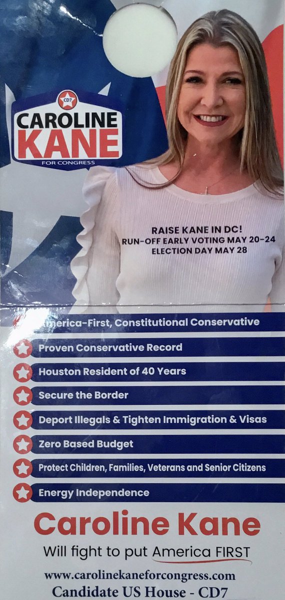 🔥Caroline Kane for US Congress - US House (TX CD-7)🔥 America First Conservative - Houston, TX - Runoff Election #CarolineKane @CarolineKaneTX #Houston #Texas #TX #CD7 #USHouse #Congress #MAGA #Trump #Trump2024 #Q CarolineKaneforCongress.com