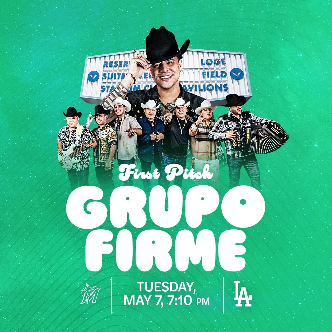 ¡Qué onda, Grupo Firme! Be at Dodger Stadium tomorrow night to watch them throw out the first pitch! Get your tickets now at Dodgers.com/tickets.