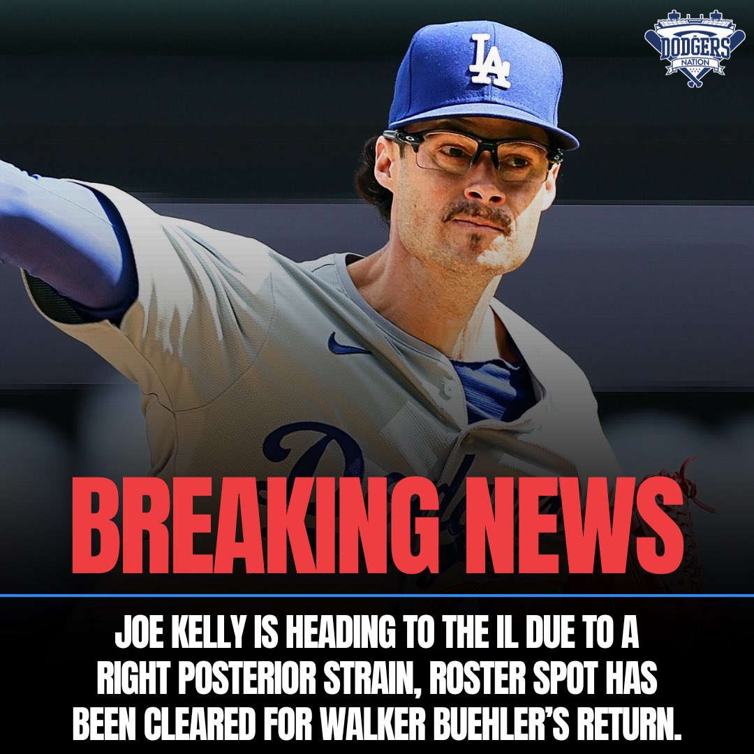 The Dodgers have announced Joe Kelly is heading to the IL less than an hour before their match against the Marlins. Get better soon, Mariachi Joe 🙏