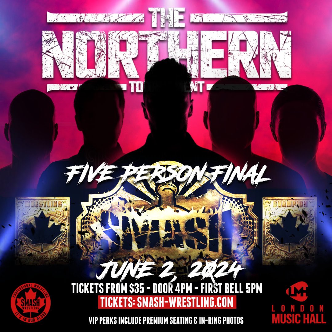 JUNE 2 - LONDON R1 @MrMGreyson v @RodneyWrestles w/ @Mileywrestler @rhyno313 & @iAmPsychoMike vs ATO @TheKazJordan @JulianWardWA @This_is_ellie__ & @haleydylan_ v @NikitaWrestles & @RealSelezSparx PLUS 5-way Northern Tournament final! 🎟️ smash-wrestling.com