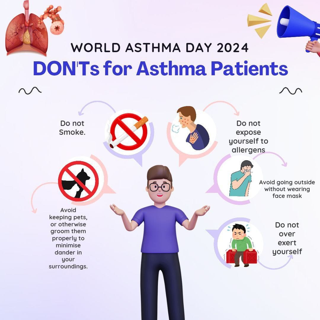 Increasing pollution gives rise to asthma disease. Come together, take a pledge to plant trees, take care of them till they grow up, maintain cleanliness. Keep distance from plastic bags, wear clothes based on jute.#WorldAsthmaDay
#WorldAsthmaDay2024 

Saint MSG