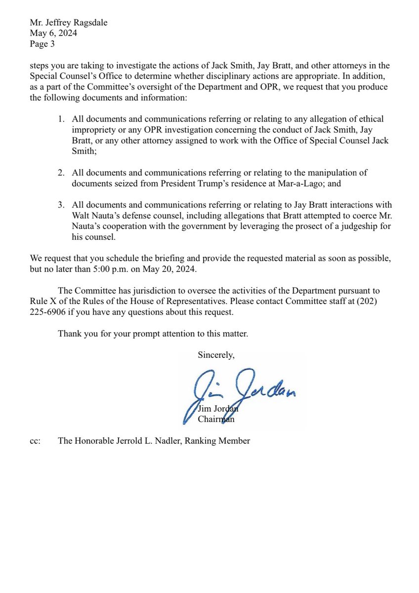 #NEWS: @Jim_Jordan investigates Jack Smith’s acknowledgment that some of the evidence in President Trump’s classified documents case was altered or manipulated after it was seized by the FBI in its raid on Mar-a-Lago.