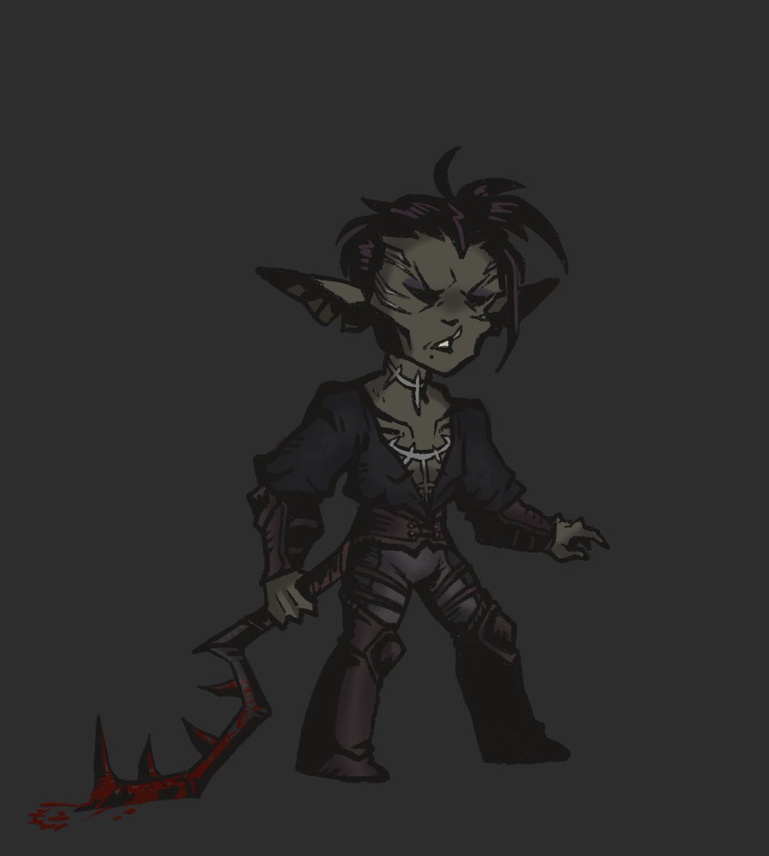 Did a fun stylize practice and drew Enid in the Darkest Dungeon sprite style! It was a fun experiment and I adore the heavy shading of DD.