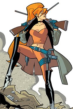 I love that Stuart Immonen just completely changed Elsa Bloodstone for Nextwave: Agents of Hate, and that look just stuck with her.