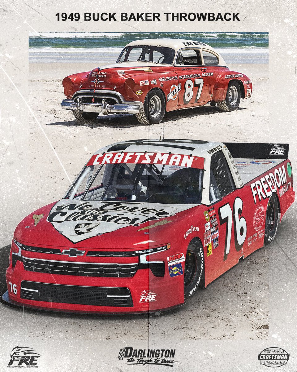 SpencerBoyd's tweet image. 🗞️ You gotta love #throwbackweekend at @TooToughToTame ‼️

#76 @Freedomwarranty Classics Chevy paying homage to Buck Baker! 

Read more…