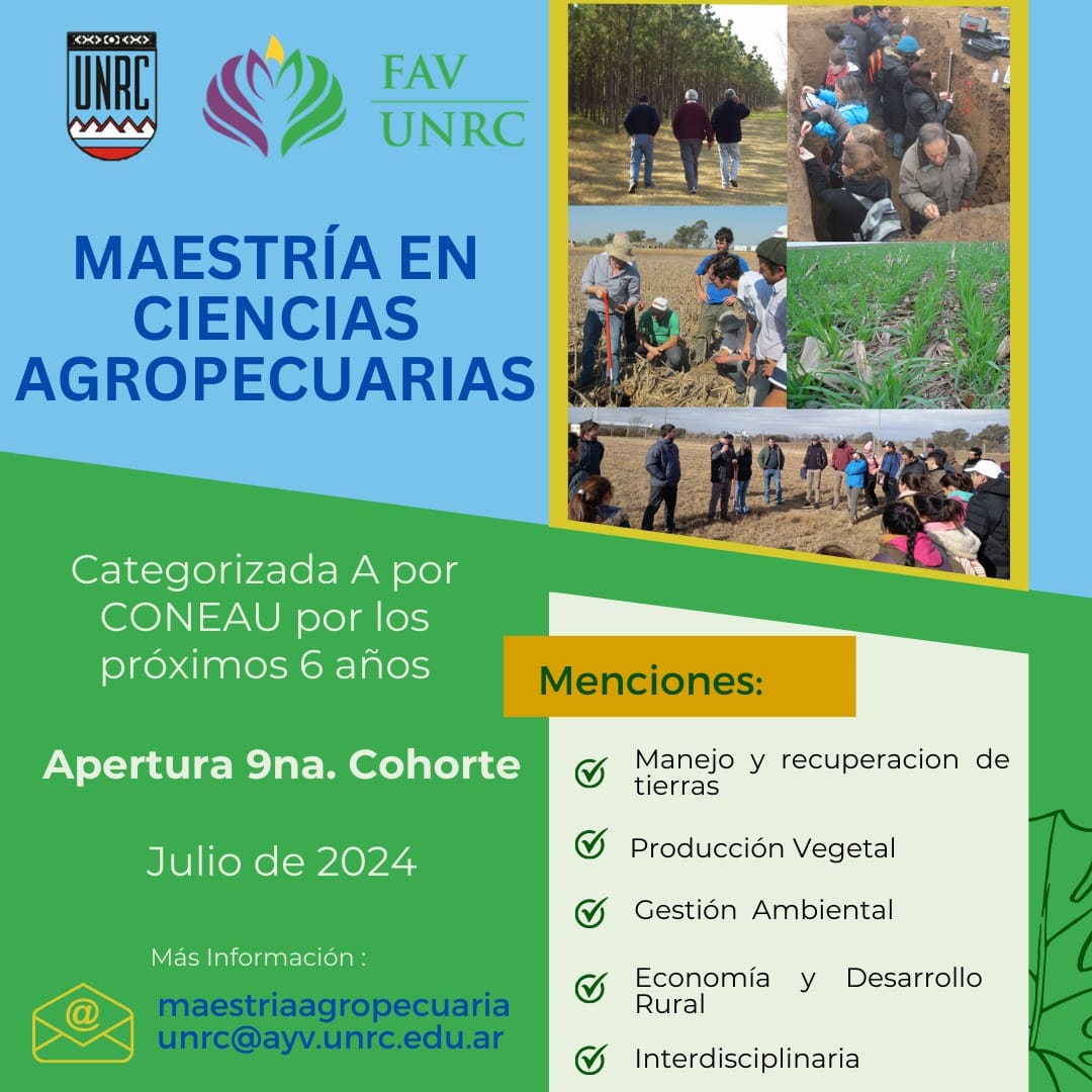 pfandrada's tweet photo. Está abierta la inscripción para la 9ª cohorte de la Maestría en Ciencias Agropecuaria. https://t.co/ejgWuyFPic