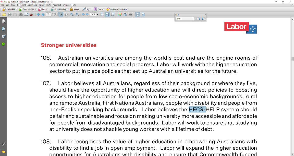 Labor just announced HECS debt reduction and the Teals are claiming it was them. Well have a look at the ALP National Platform and make up your own mind. google.com/url?sa=t&sourc…