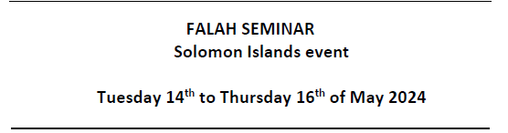 The 3rd scientific seminar will be held in the salomon islands from may 14th to 16th SINU (Solomon Island National University).
Thematics like Health issues, traditional practices, and food preservation will be discussed during this event.
We wish to see you all.