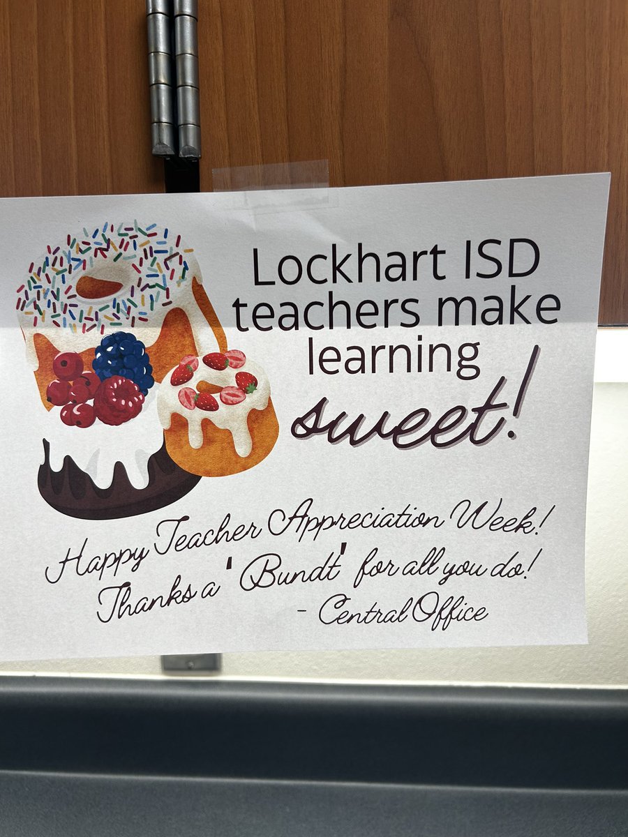 Thank you @LockhartISD for treating the staff to a delicious treat to kick off teacher appreciation week!