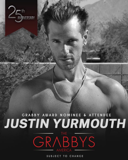 We look forward to seeing @justinyurmouthx at The 25th Annual Grabby Awards. #grabbys25 #grabbyawards #grabbyawards25