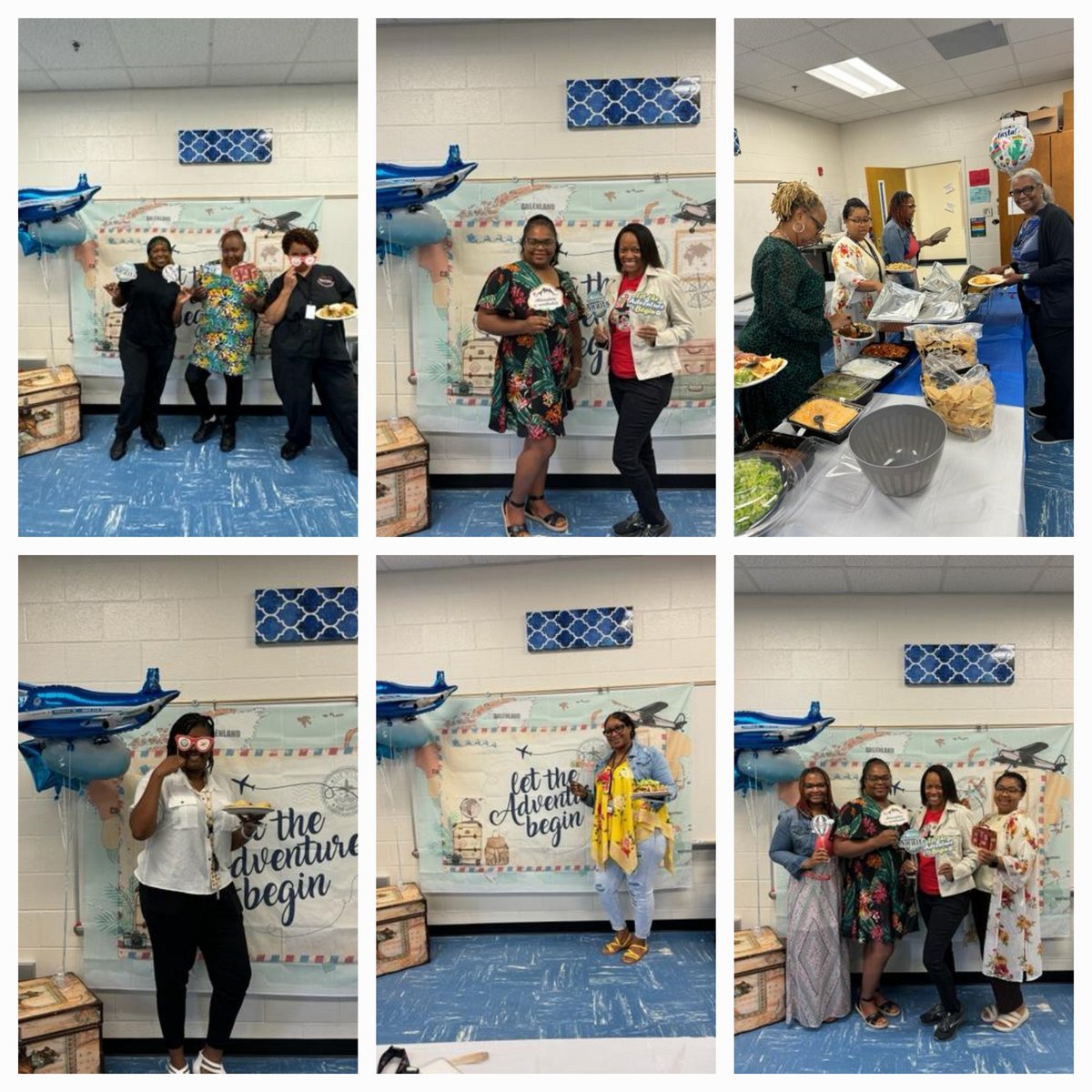 Today @SBE_HCS we celebrated the first day of Teacher and Nutrition Appreciation Week. Our staff is PLANE AWESOME! We flew to Mexico today! Thank you @globalimpactatl for the support and the amazing Taco/Fajita Bar! @HenryCountyBOE