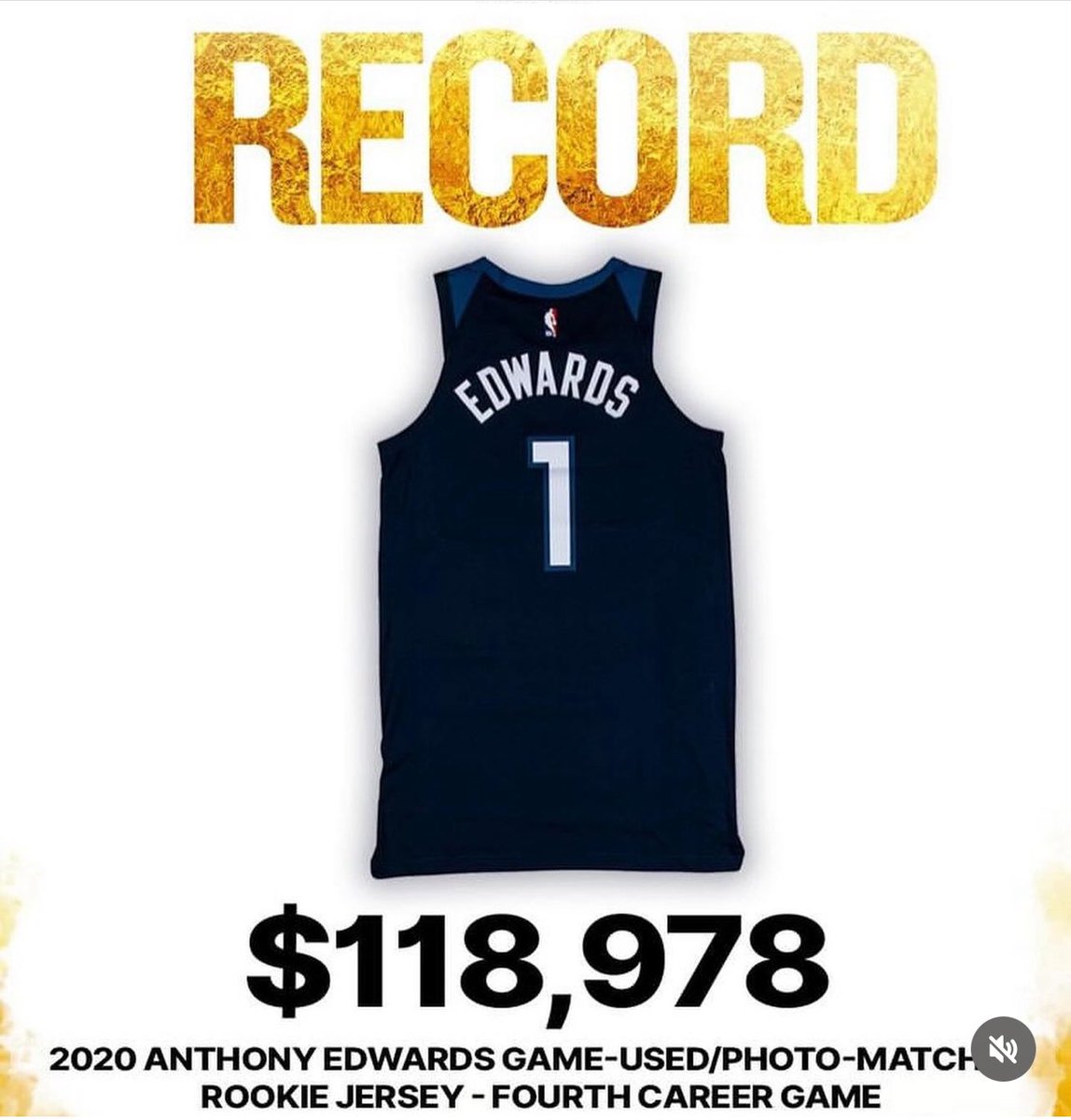 Grabbed this MeiGrey game worn rookie Antman jersey in an auction in September of 2021 for $8.5k for pc. Blown away his base blue sold for $119k. To me these are priceless. Go Wolves! Wondering if @darrenrovell thinks this would be similar value as the one that just sold.