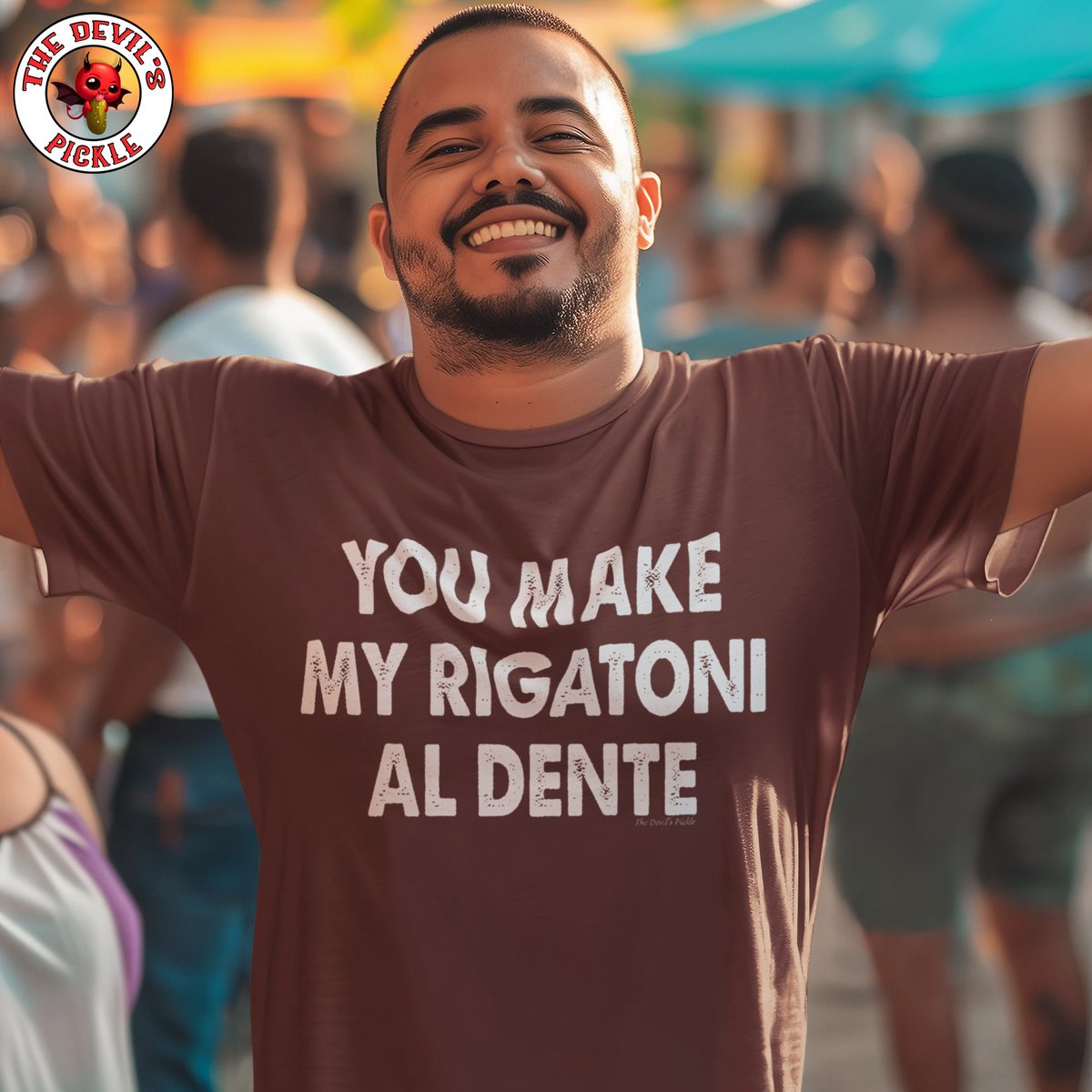 Just like my rigatoni, our love is perfectly al dente 💕 Let everyone know just how Al Dente they make you! The Devil's Pickle Tees and More!

#tshirtgoals #funnyapparel #suggestive #freeshipping #adultmeme #adulttees #thedevilspickle #adulthumor #offensivetshirts #funshirts