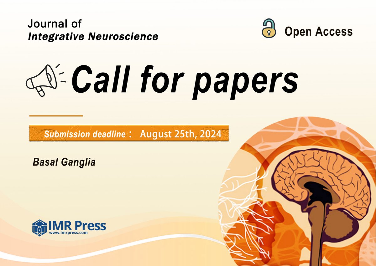 We are calling for papers for our upcoming issue! Contact me if you want to contribute! 😘
🥁 Title: Basal Ganglia
📌Instructions: imrpress.com/journal/JIN/in…
📩Submission: imr.propub.com/access/login
⌛ Deadline: 25 August 2024
#callforpapers #neuroscience #basalganglia
#Neuroimaging