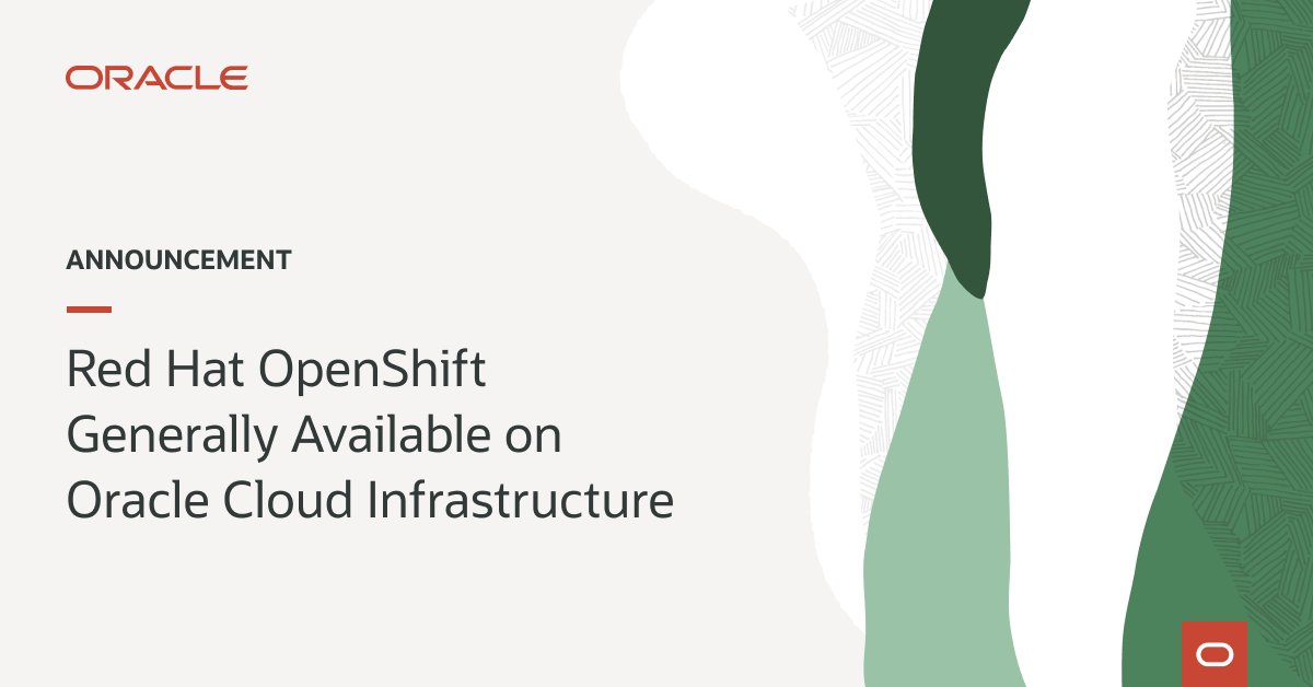 Together with Red Hat, Oracle is giving customers the flexibility to run their OpenShift workloads from any location on #OCI’s distributed cloud. Learn more: social.ora.cl/6016jgBYQ