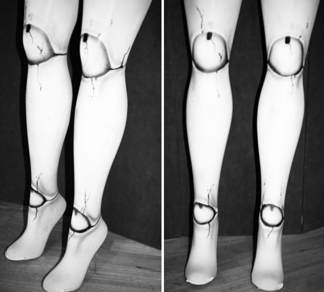 broken ball-jointed doll tights