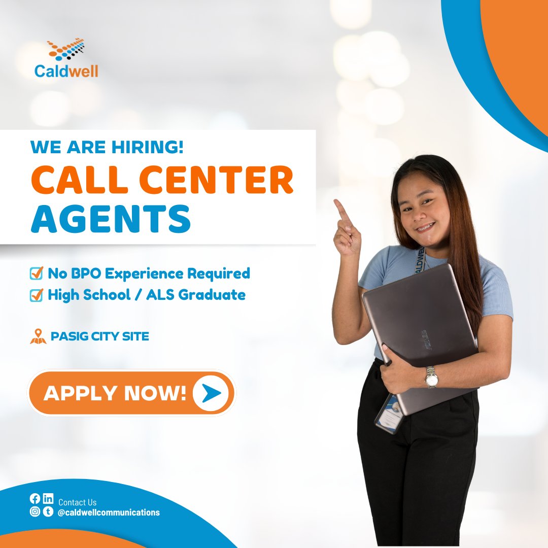 Turn up the Heat this May! Thrive in Our Fast-paced Call Center Environment!

Apply now and jumpstart your journey with us!

#Caldwell #newcompany #bpohiring #jobhiring #callcenter #hiringph #applynow #joboppurtunities #jobopening #onsitejobs #bpo #callcenterph #customerservice