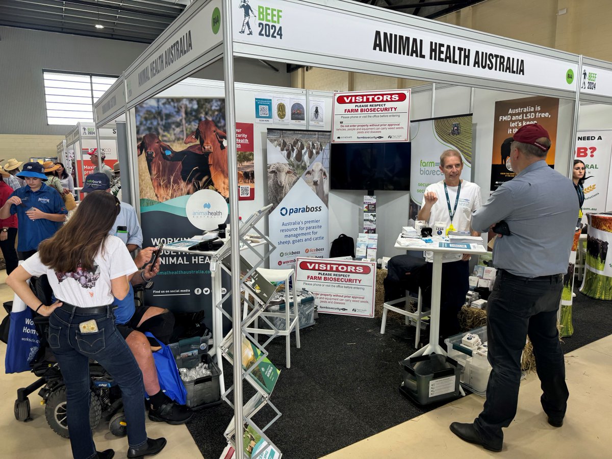 Day 1 of #Beef2024 at People’s Day was a huge success! 🎉 Hundreds attended our display & seminar on emergency animal disease responses, followed by great chats with farmers. 🗣️ 📍 Join us today at the Robert Schwarten pavilion! @BeefAustralia @CattleAus @DAFQld
