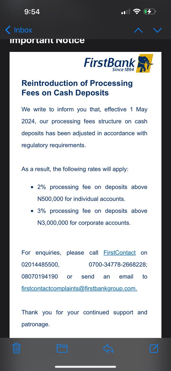 @ndekekwe I just received this from first bank. This is not even 0.5% but 2% and 3% for every deposits.