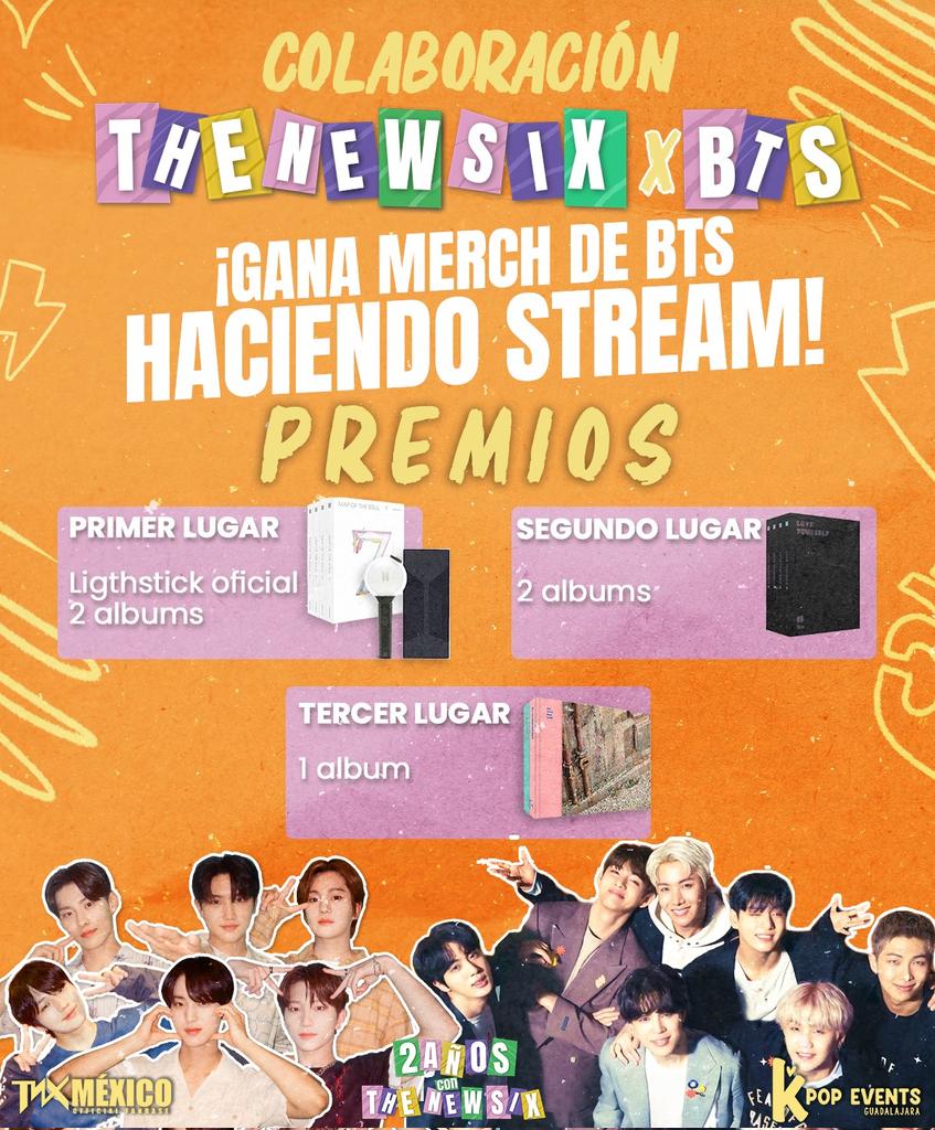TNX_Mexico's tweet photo. 🇲🇽 🤍 THE NEW SIX X BTS 💜 🇲🇽
Celebrando el 2° Aniversario de The New Six!🎉
Se organizo un evento con Army en colaboración con @KpopEventsGDL!  Sera un mes de stream para ambos grupos y la oportunidad de ganar grandiosos premios! 👀🎁🎊
#TNX #THENEWSIX #더뉴식스
#방탄소년단 #BTS https://t.co/T7uV9mlyW2