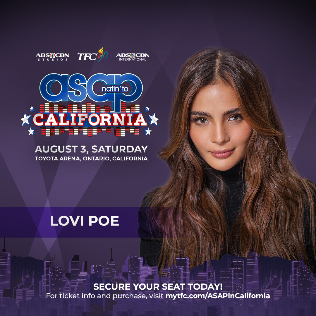 Supreme Actress, Lovi Poe, will be performing at ASAP Natin 'To in California! Get ready for a shows topping performance you won't forget! Kita-Kits sa Toyota Arena, August 3! 🎉🇺🇸 Visit mytfc.com/ASAPinCaliforn… for more details. #LoviPoe #ASAPinCalifornia