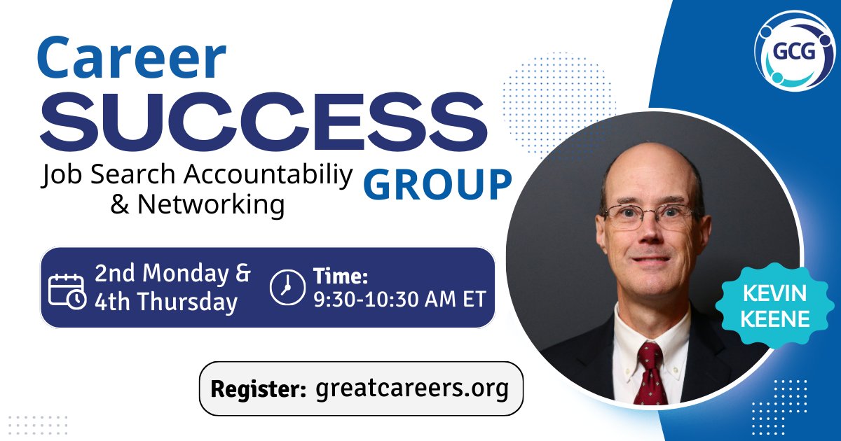 Career Success Group Job Seeker Accountability & Networking with Chapter Leader Kevin Keene 

Monday 5.13 | 9:30-10:30 AM ET

Register for Zoom link at: greatcareers.org/events 

➡️ Follow #GreatCareersPHL

#CareerSuccess #Networking #JobSearch #Accountability #JobSeekers
