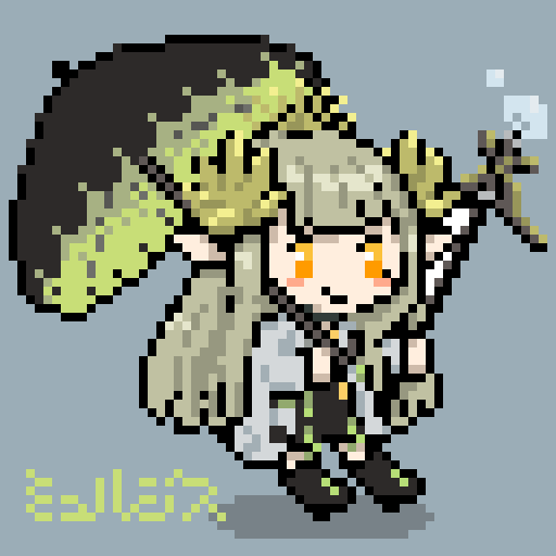 アークナイツ「ミュルジス 64x64 #アークナイツ #ミュルジス #pixelart」|ぶーたん🍣のイラスト