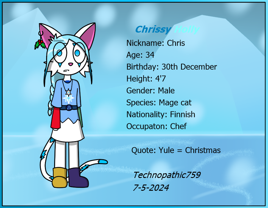 Technopathic759's tweet photo. (3/3) Also only Chrissy is revamped with height increase
#anthro #oc #ocart #charactercard #designrevamp #magecat #undead #vampire #alchemist #gemstone #yule #christmas #valentine #fairy https://t.co/BArWfa1sfX