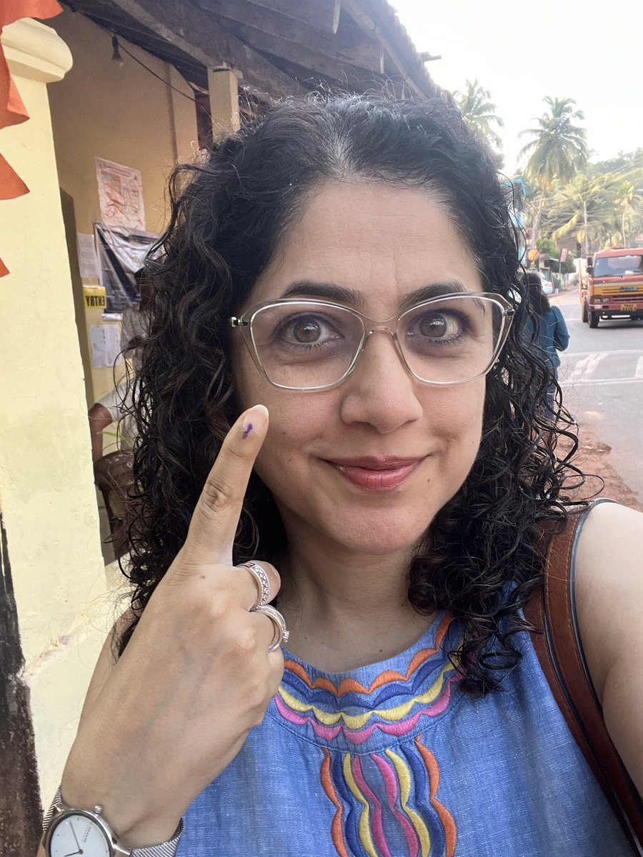 Voted in Goa today. It’s our fundamental right as a citizen. I flew in specially to Goa for this because it’s important. Make it important to you wherever your vote is during these elections and vote. #Goavotestoday #Election2024 #Goa