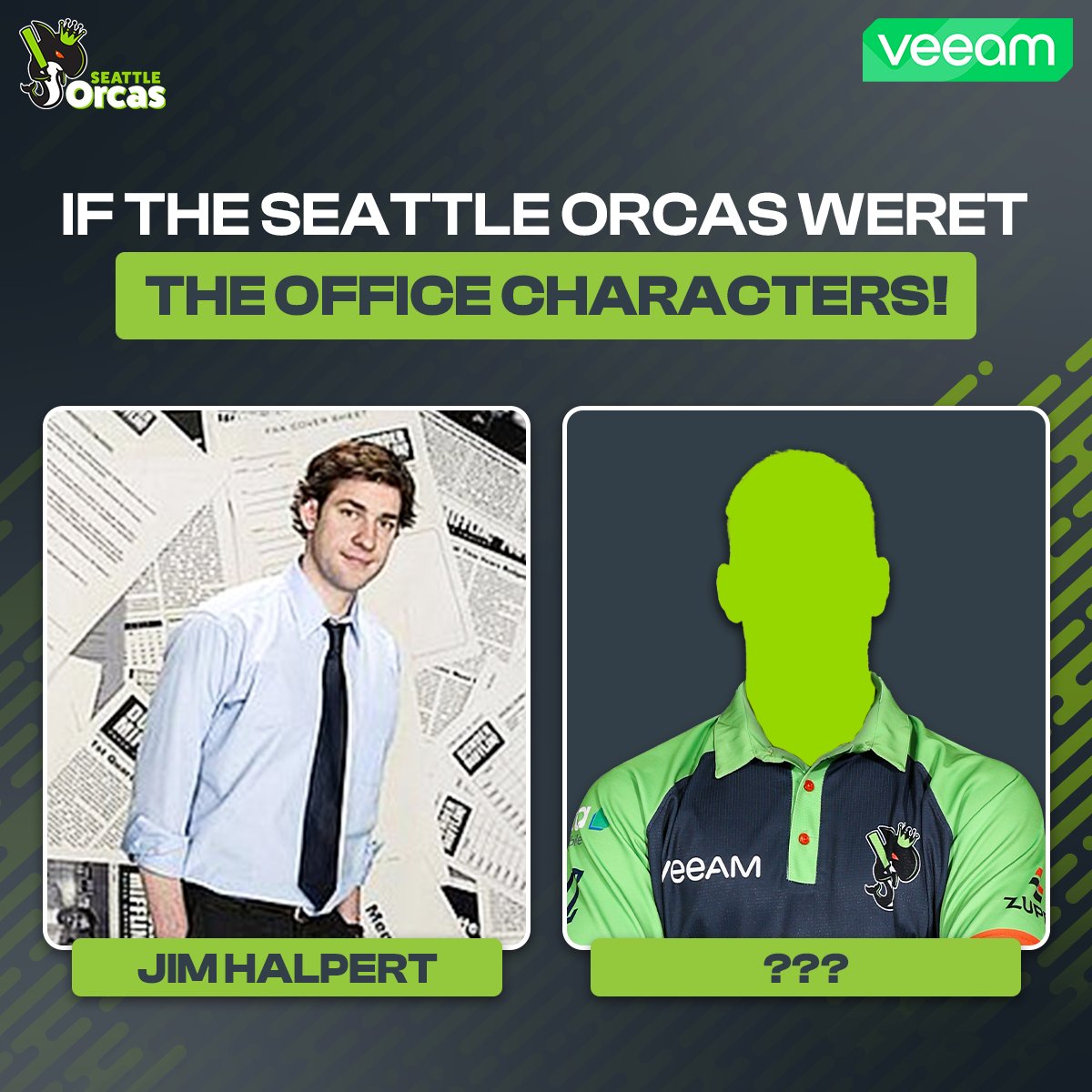 'Identity theft is not a joke, Jim!' but #PodSquad, we sure aren't committing any felonies here 😉💚

Tell us which #SeattleOrcas star would fit in perfectly for #TheOffice characters - we have started it for you 😎  

#MajorLeagueCricket #AmericasFavoriteCricketTeam #AFCT |…