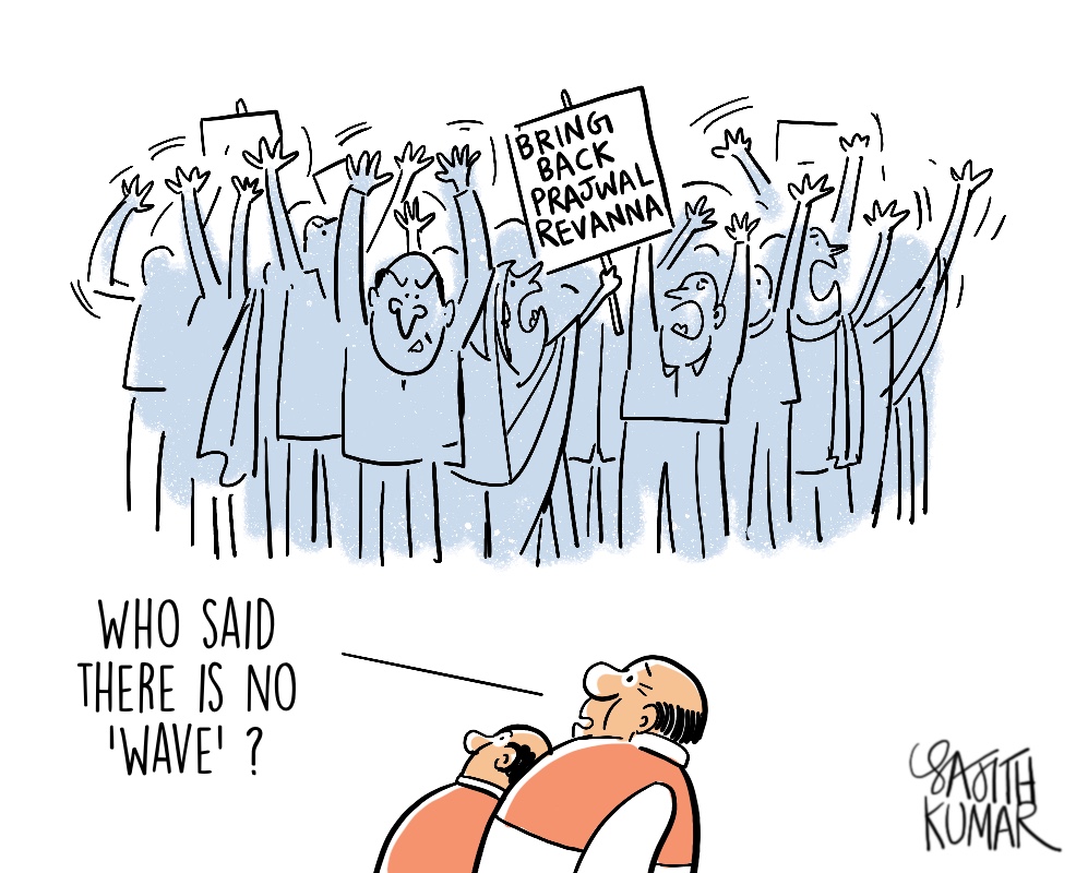 #PrajwalRevanna #LokSabhaElection2024 cartoon @DeccanHerald