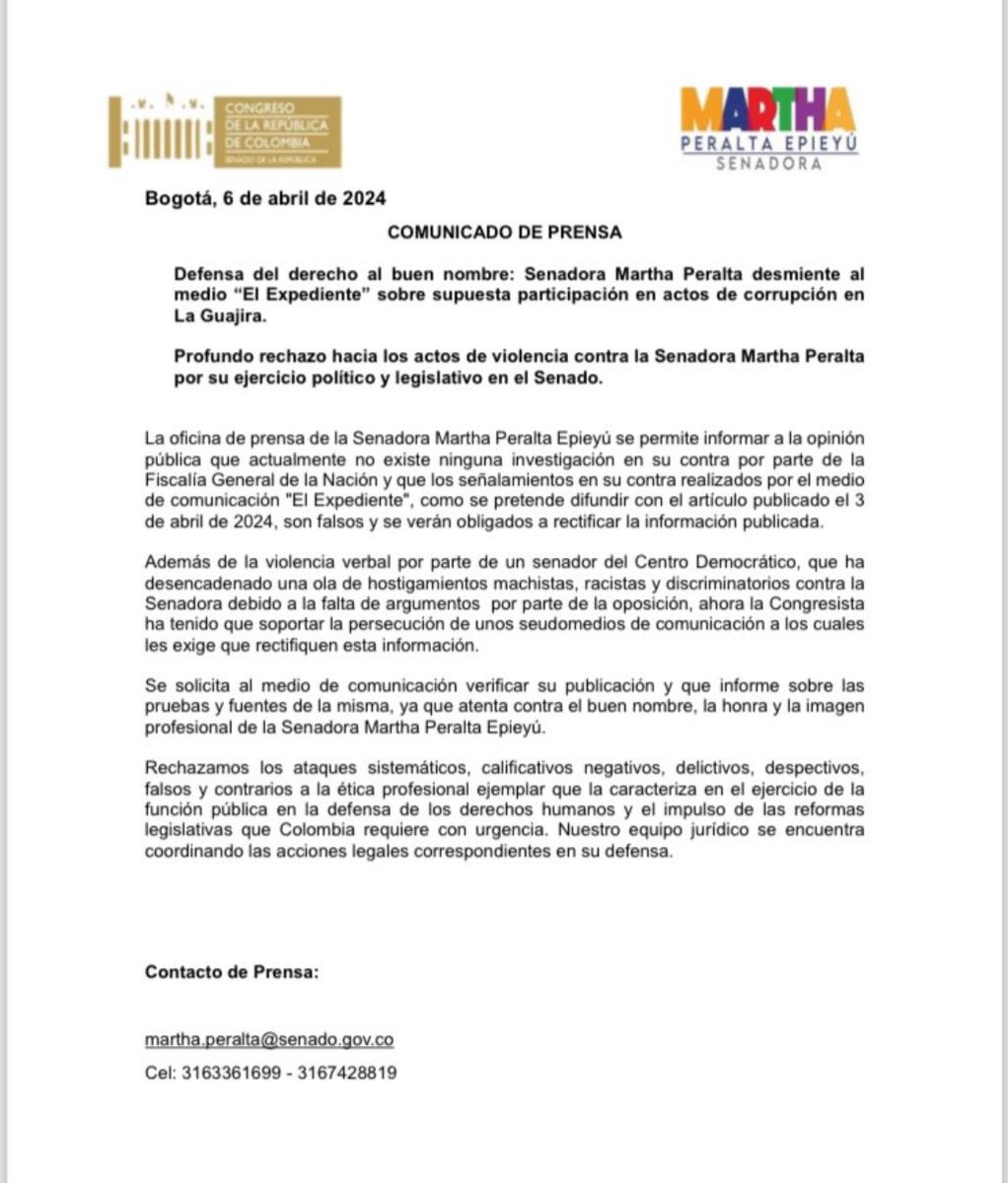 Nosotros en @EIExpedienteCol nos quedamos con las amenazas de los corruptos de La Guajira y del gobierno Petro y otros se toman los créditos. @DianaCalderonF @CaracolRadio #OllasComunitarias 👎 CC @FLIP_org @AIPICOL @RELE_CIDH