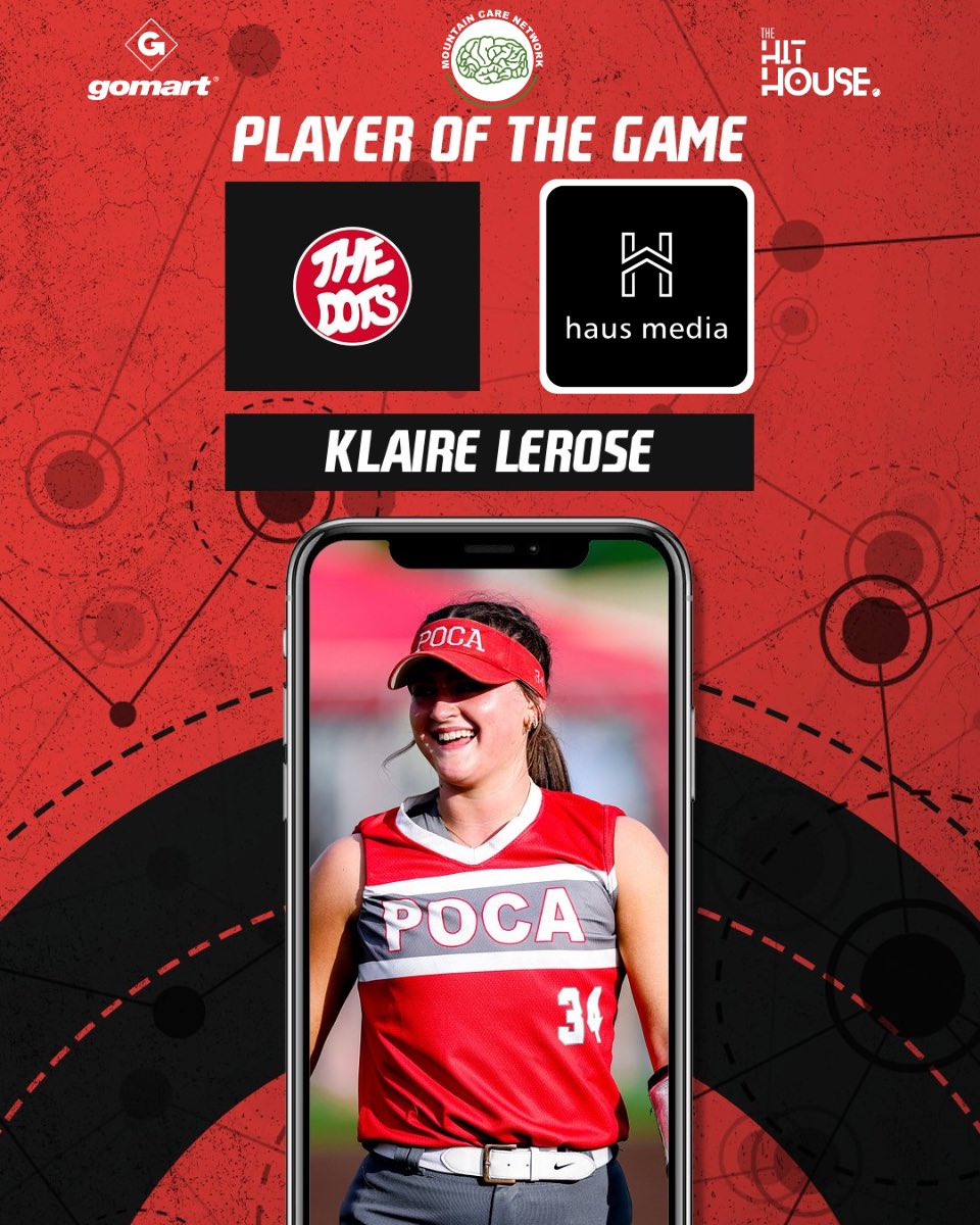 @haus_media Player of the Game goes to @pocasoftball Klaire Lerose who went 3-3 from the plate, with 2 RBI’s, 2 runs scored, and a HR to help the Lady Dots defeat the defending State Champs Winfield 4-2‼️🔥Game 2 will be played tomorrow for the Sectional Championship 🥎🏆…