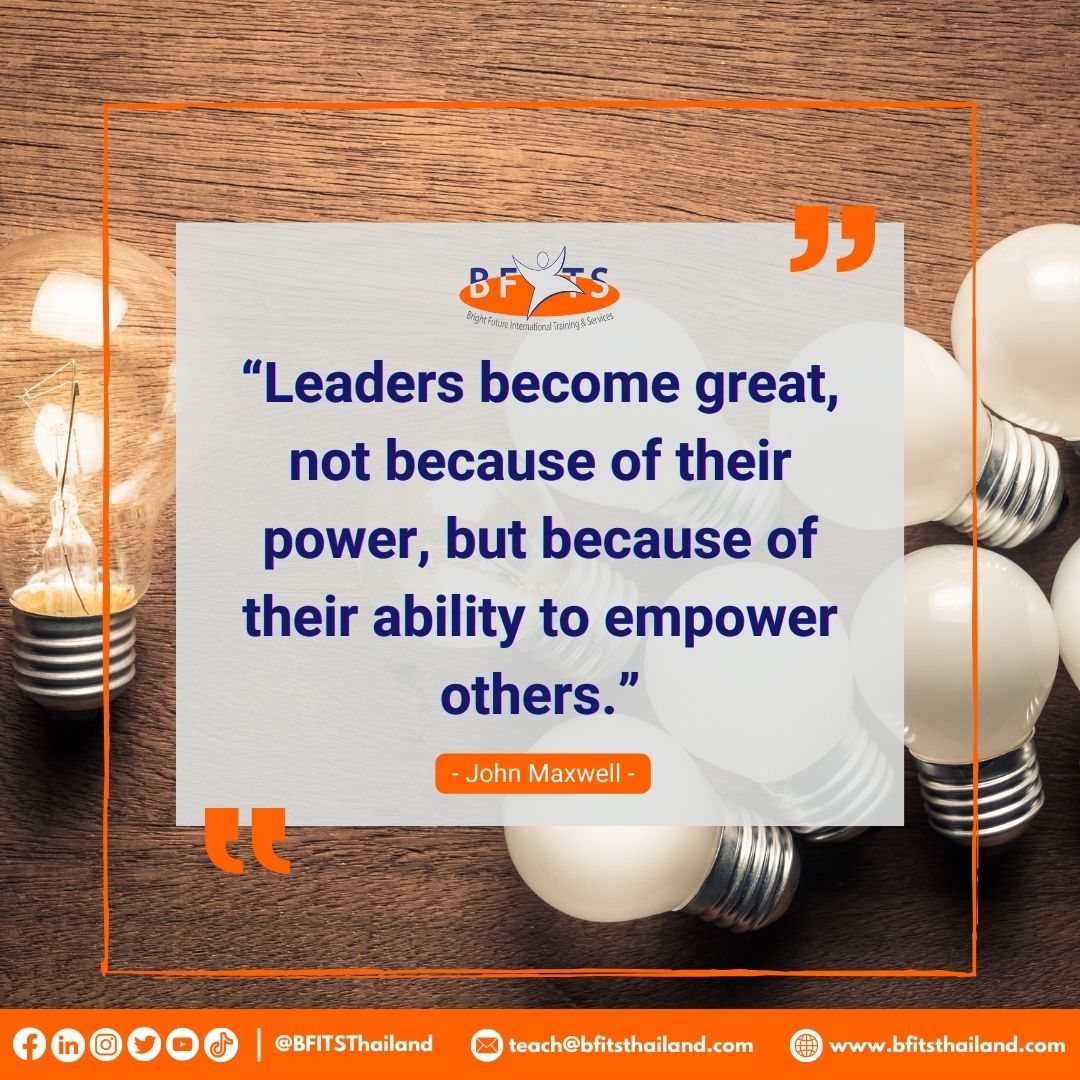 This week, let's reflect on the essence of true leadership and its transformative impact on those around us 🌟 Join us as we kick off our transformative workshop series today, empowering teachers to lead with purpose and impact 🇹🇭 #TrueLeadership #QuoteOfTheWeek #BFITSThailand