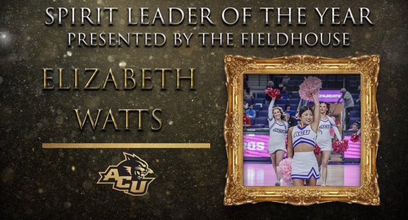 Congratulations to Elizabeth Watts for earning the Spirit Leader of the Year Award presented by The Fieldhouse! #GoWildcats