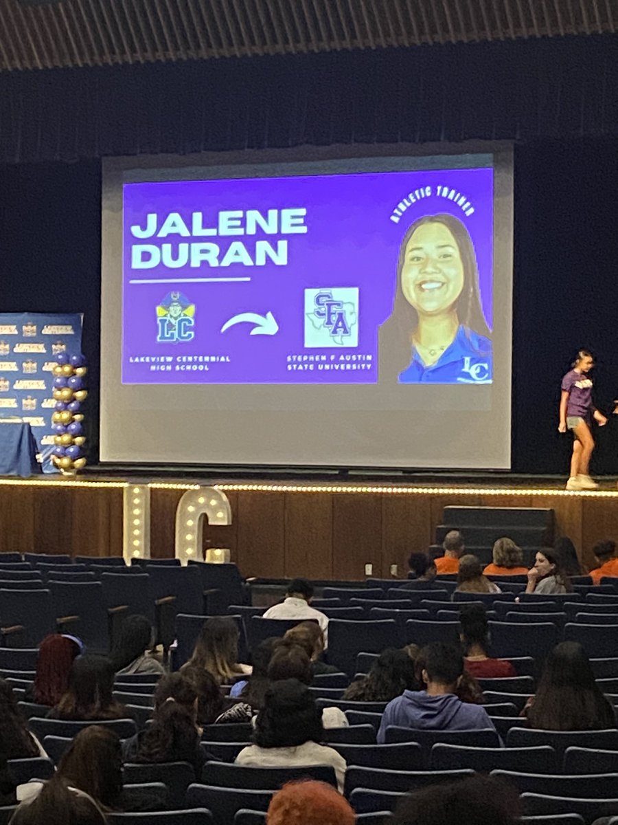 Huge congrats to our student trainer Jalene! Today she signed to SFA for the Athletic Training Program! She has gone above &amp; beyond for all our LC athletics programs &amp; will be greatly missed! My man A-Rod &amp; <a href="/SFAsportsmed/">SFA Sports Medicine</a> are getting a great human being! #WeAreLC #LockIn #AxeEm