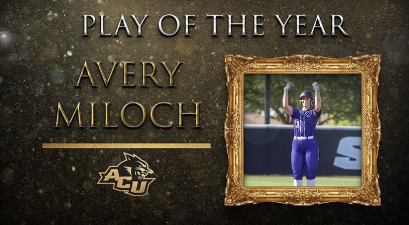 Congratulations to Avery Miloch for earning the Play of the Year Award with a walk off grand slam vs HCU! #GoWildcats