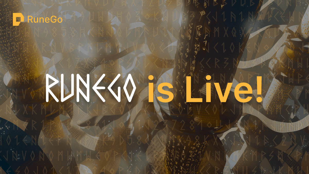 RuneGo.ai, the game-changing #Rune DEX for alpha hunters, traders, and $BTC maximalists, is now LIVE!🔥

#RuneGo NFT holders enjoy a 75% discount on trading fee on RuneGo. 🚀

Join our DC for latest updates: discord.gg/runego

 🎁 x3 #RuneGo NFTs Giveaway ⬇️