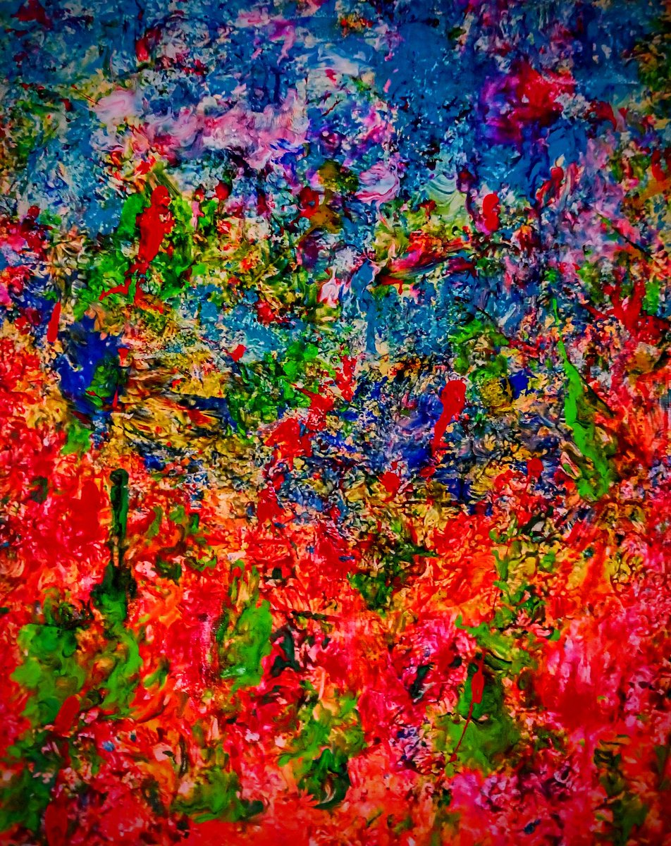 'Just a little bit more work, and flowers will be blooming!' #fineart #abstractpainting #abstractartist #artistsontwitter #EarthSigns