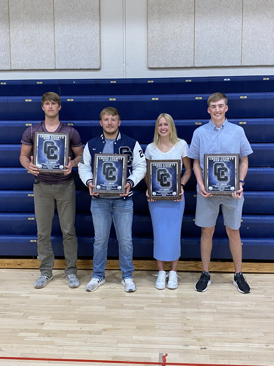 Congratulations to Cross County seniors for winning the 3 x 4 Award! <a href="/CrossCounty1/">Cross County</a> 

<a href="/_lillypeterson1/">Lilly Peterson</a> <a href="/AshtonSeim3/">Ashton Seim</a> <a href="/AlexNoyd/">Alex Noyd</a> <a href="/HollingerTanner/">Tanner Hollinger</a>