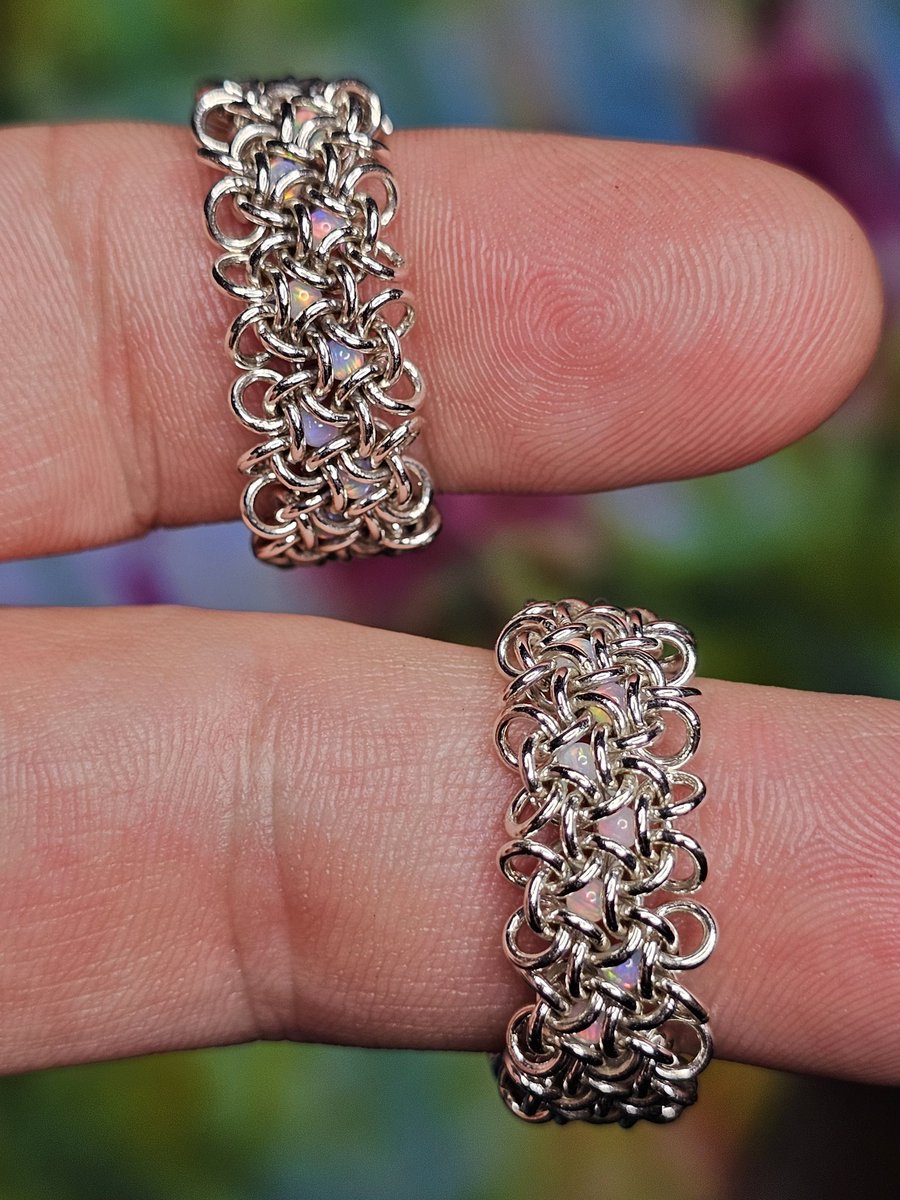 Sterling silver hoodoo hex opal capture rings