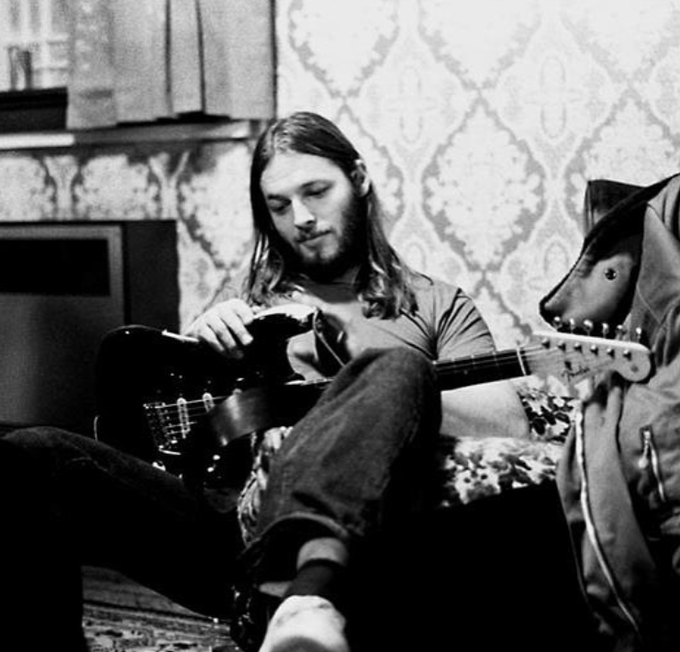 David Gilmour at Usher Hall, Edinburgh backstage on Pink Floyd’s Darkside of the Moon tour, 1974. Photo by Jill Furmanovsky.