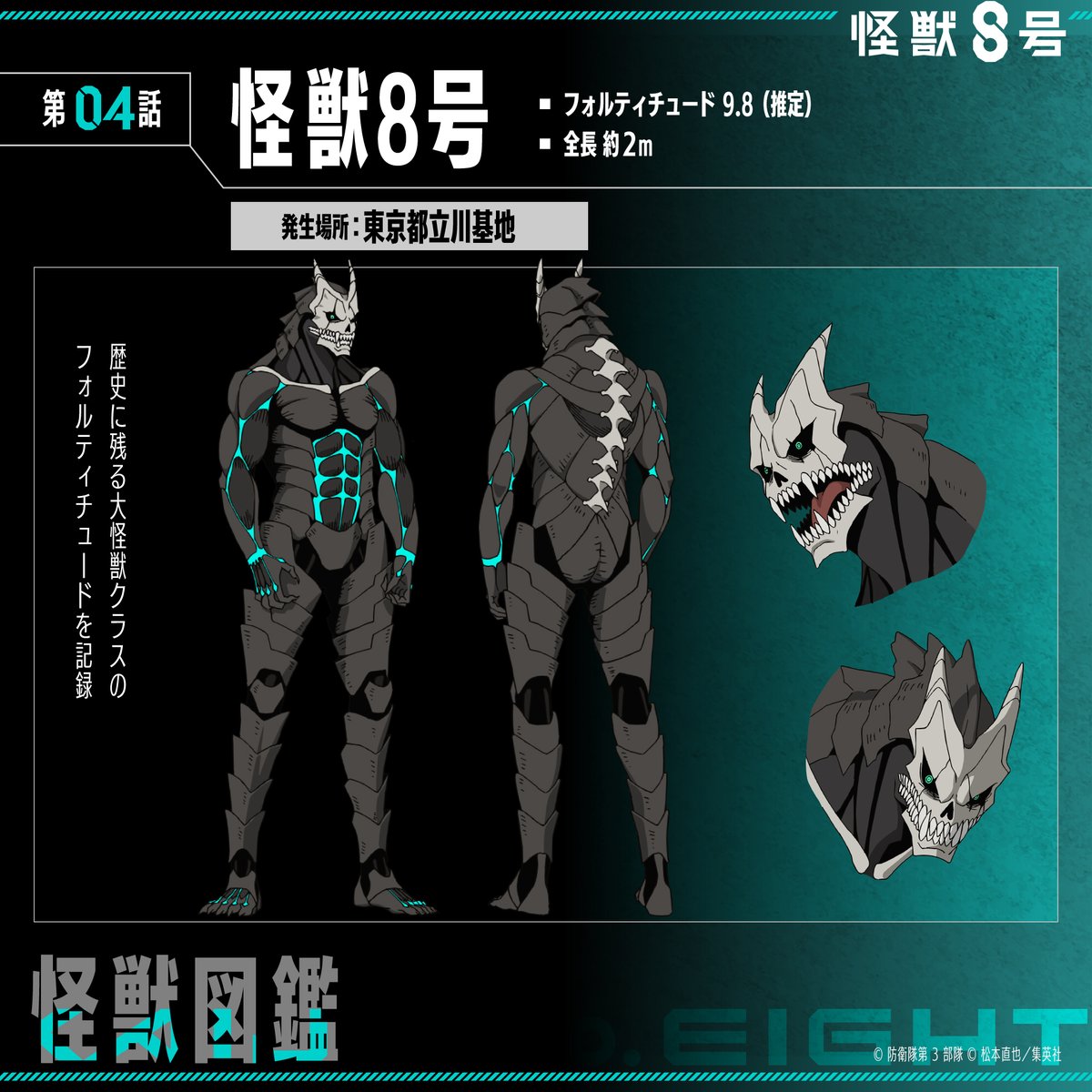 ◢◤ 怪獣図鑑公開💥 ◥◣ 第4話に登場した 「怪獣8号」「怪獣9号