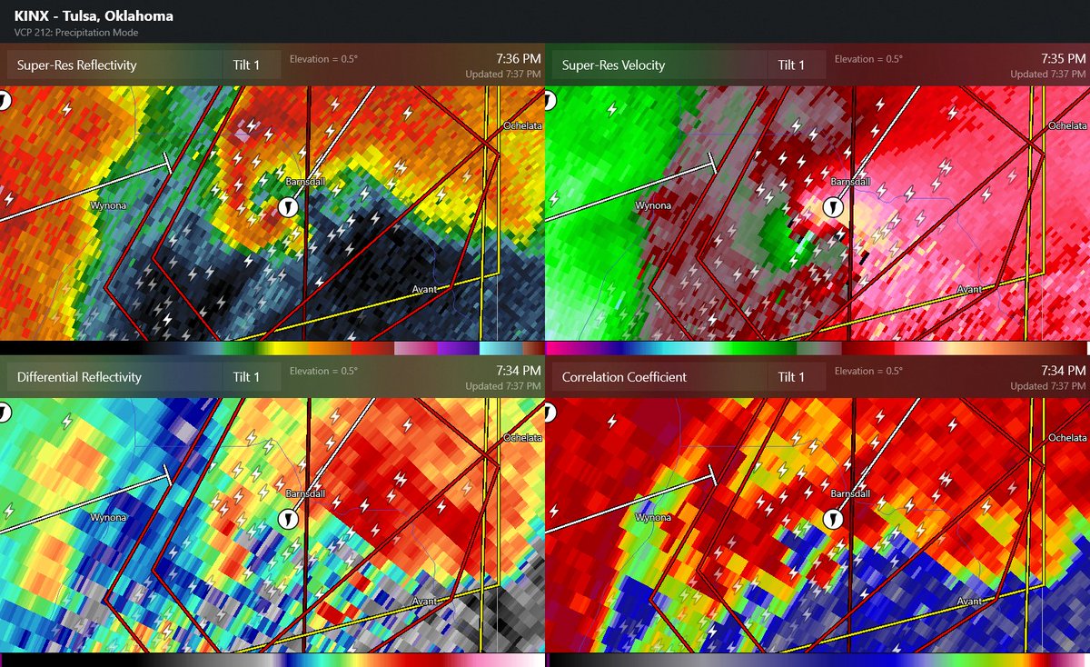🚨🚨🚨Intense PDS Tornado coming into Barnsdall OK right now TAKE COVER NOW! #okwx #Tornado #wxX #wxtwitter #severewx